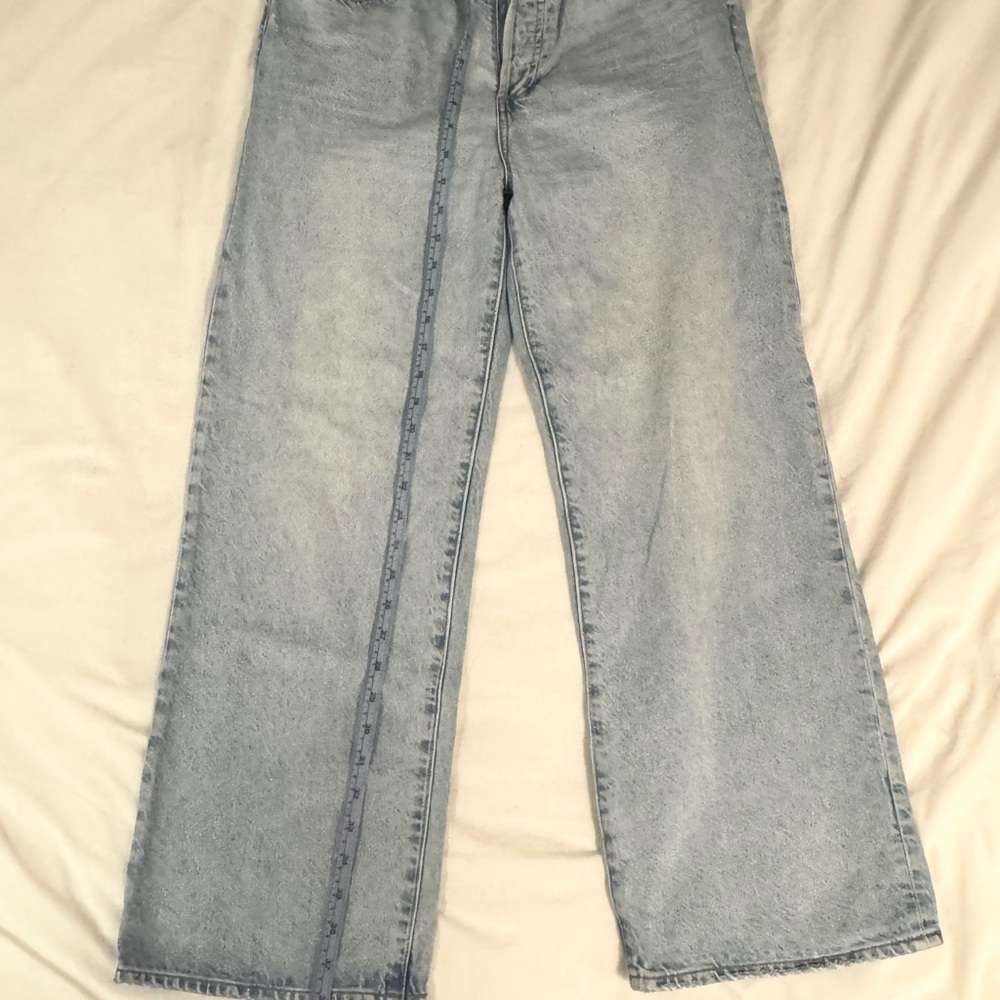 Denim Forum Light Blue High-Rise Wide Leg Jeans - Picture 10 of 12